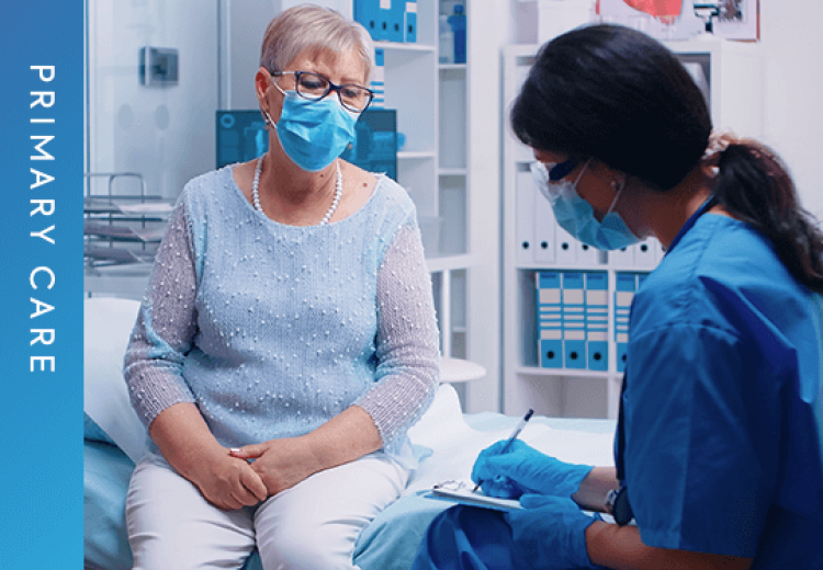 Doctor and patient in exam room